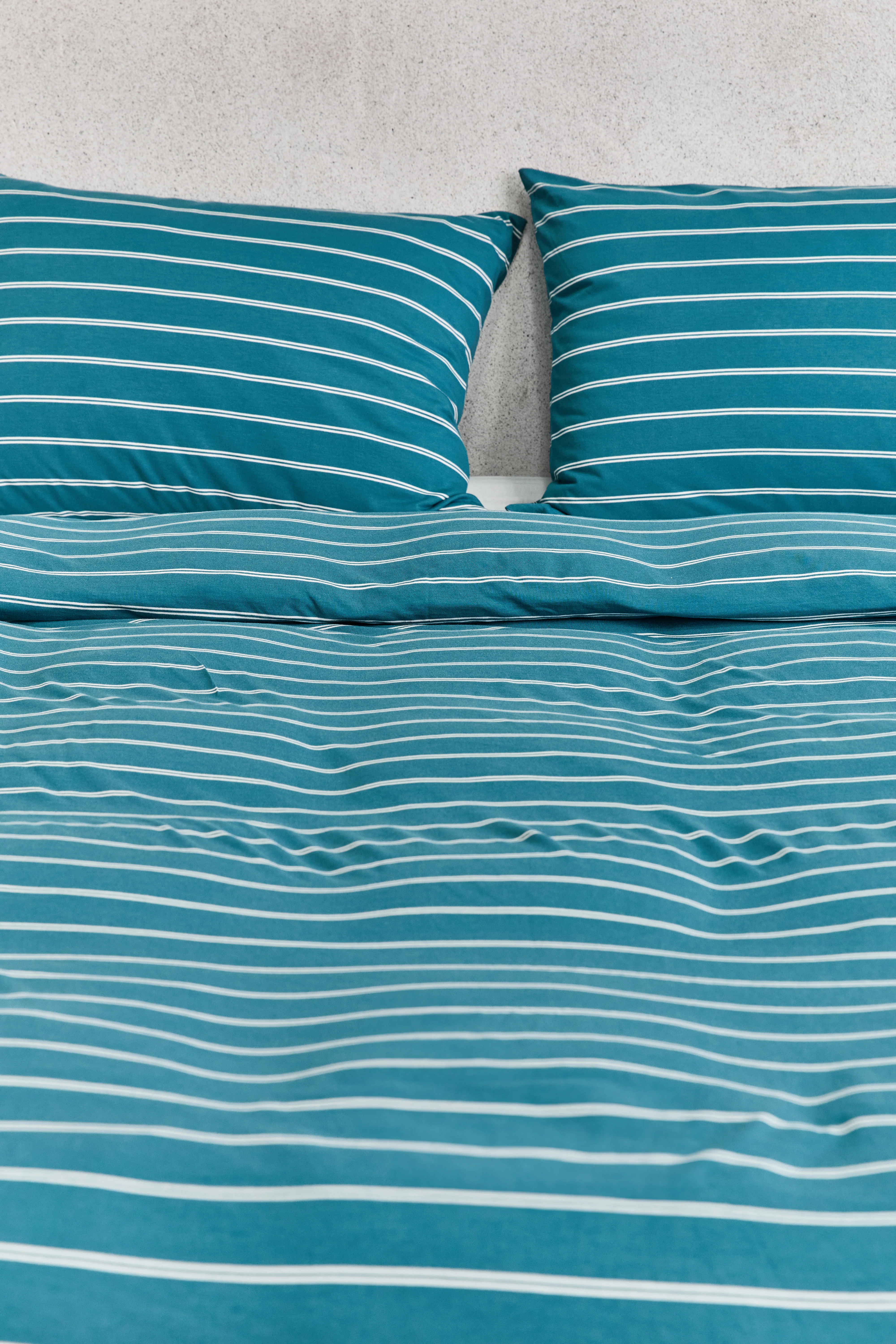 סט מצעי ג'רסי במבוק Aqua Stripes - Image 5