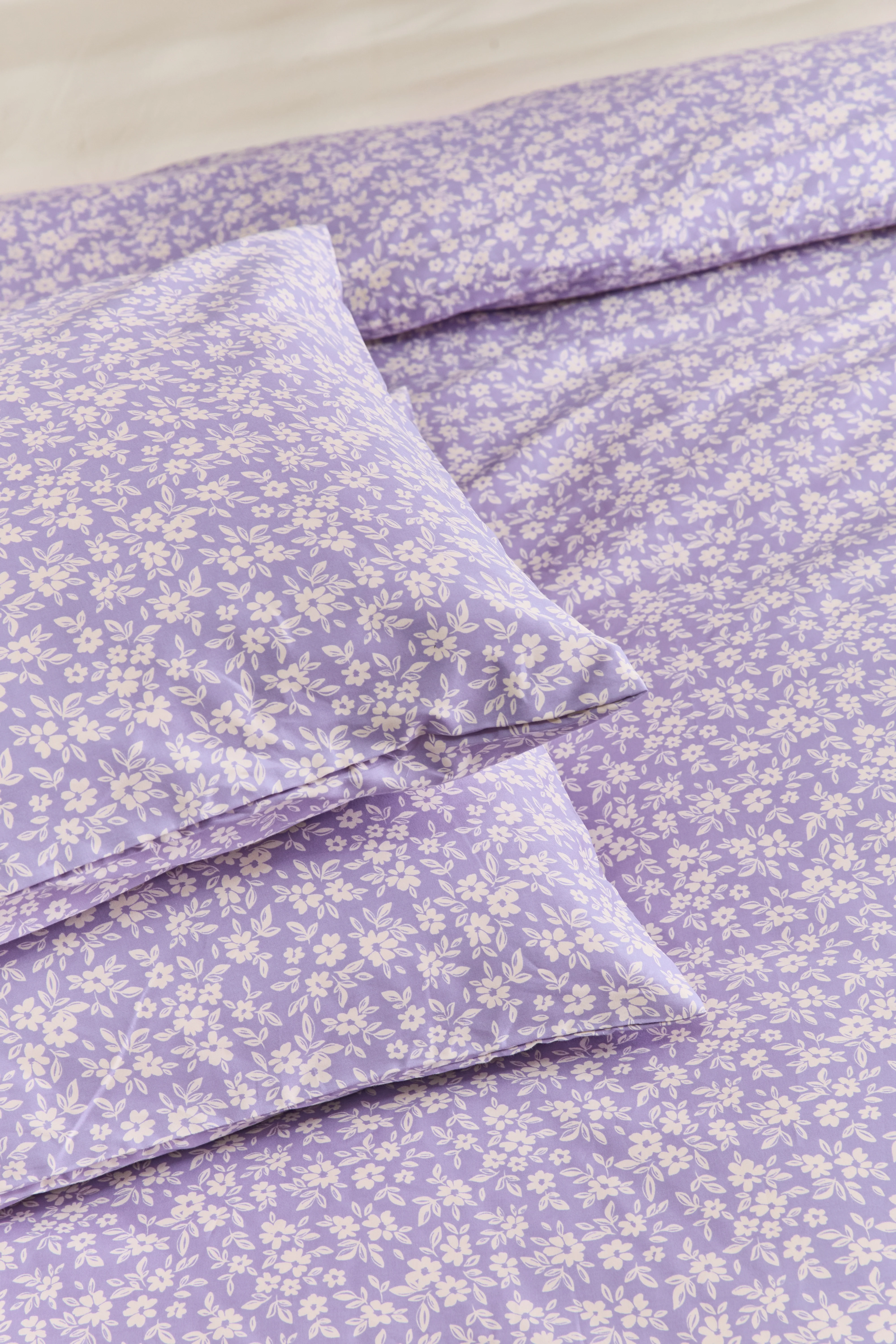 סט מצעי סאטן 500 Purple Flowers - Image 6