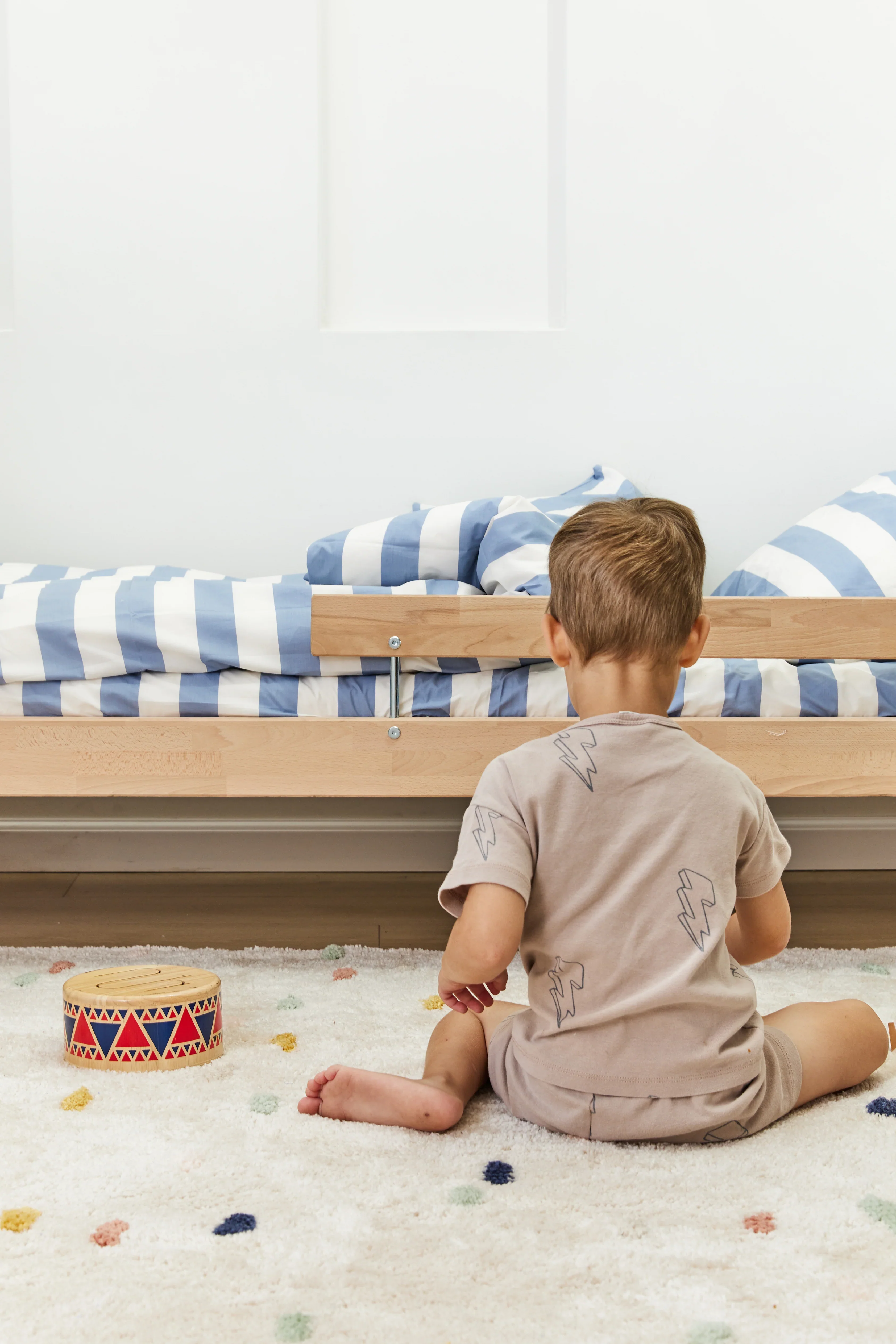 סט מצעי פרקל ילדים Blue Strips - Image 2